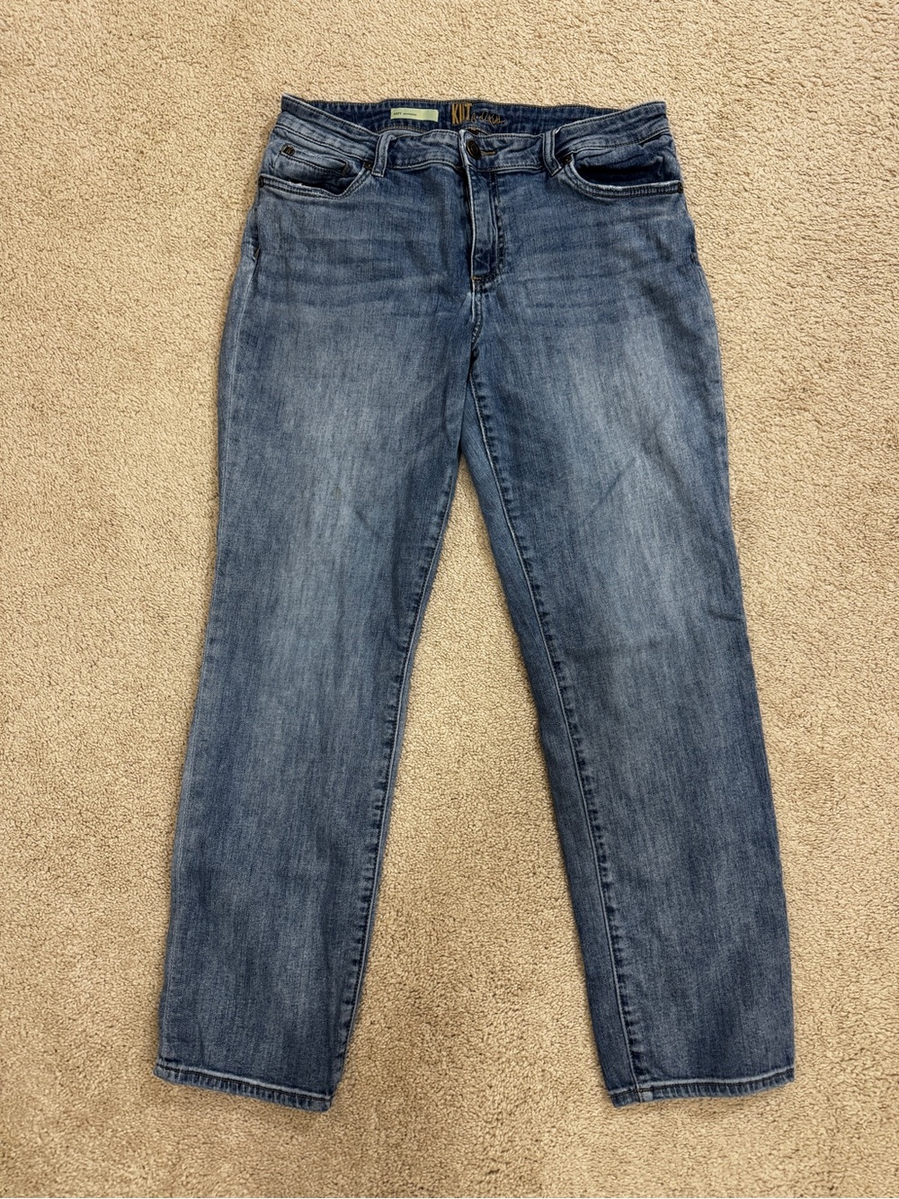 Kut from the Kloth Women's Straight Leg Denim Jeans - Medium Blue Boyfriend Fit